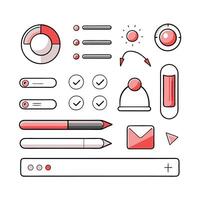 Simple Web UI elements kit graphic vector