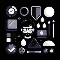 Simple Web UI elements kit graphic vector