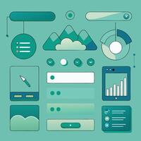 Simple Web UI elements kit graphic vector