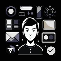 Simple Web UI elements kit graphic vector