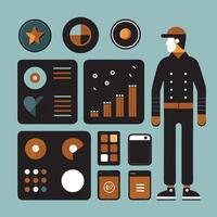 Simple Web UI elements kit graphic vector