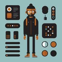 Simple Web UI elements kit graphic vector