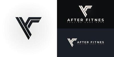 Abstract initial triangle letter AF or FA logo in black color isolated on multiple background colors. The logo is suitable for fitness business logo design illustration inspiration templates. vector