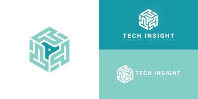 Abstract initial hexagon letter TI or IT logo in blue color isolated on multiple background colors. The logo is suitable for internet and technology business logo design inspiration templates. vector