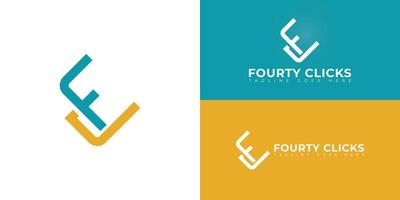 Abstract initial letter FC or CF logo in blue-yellow color isolated on multiple background colors. The logo is suitable for software product technology logo design illustration inspiration vector