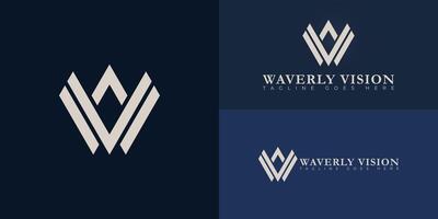 Abstract initial triangle letter WV or VW logo in gold color isolated on multiple background colors. The logo is suitable for financial advisor firm company logo design inspiration templates. vector