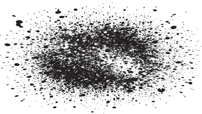 Black Gritty Texture with Fine Granules on White Background
