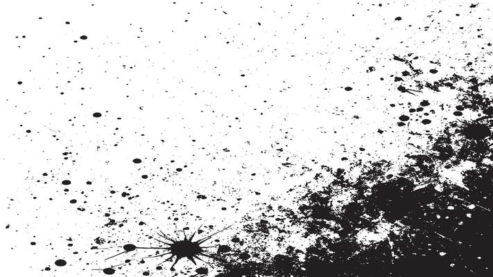 Monochrome Black Rough Gritty Grunge Texture on White Background