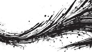 Intricate Black Monochrome Overlay with Abstract Grunge Gritty Art Texture on White Background vector