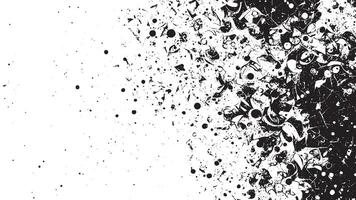 Black Monochrome Abstract Gritty Grunge Art Texture on White Background vector