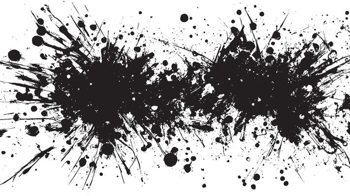 Intricate Black Gritty Texture Overlay on White Background