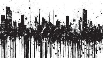 Intricate Black Gritty Texture Overlay on White Background vector