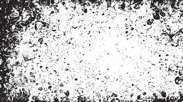 Deeply Textured Black Monochrome Gritty Overlay Texture on Crisp White Background vector