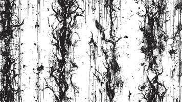 Detailed Dark Gritty Grunge Texture Overlay in Monochrome on Clean White Surface vector