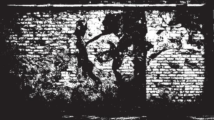 Intricately Textured Monochrome Grunge Overlay on White Background, Highlighting Fine Details
