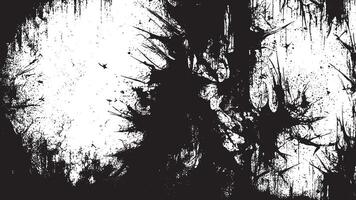 Intensely Dark Black Grunge Texture Overlay on Pure White Background, Emphasizing Depth vector