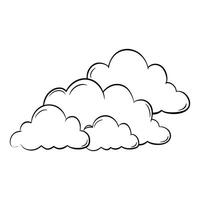 Cloud flat design black outline on a white background vector