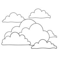 Cloud flat design black outline on a white background vector