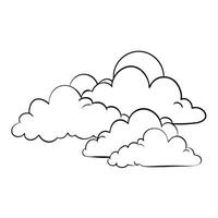 Cloud flat design black outline on a white background vector