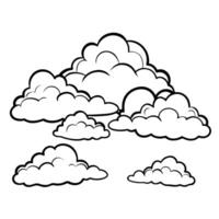 Cloud flat design black outline on a white background vector