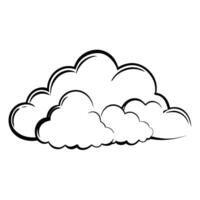 Cloud flat design black outline on a white background vector