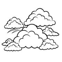 Cloud flat design black outline on a white background vector