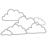 Cloud flat design black outline on a white background vector