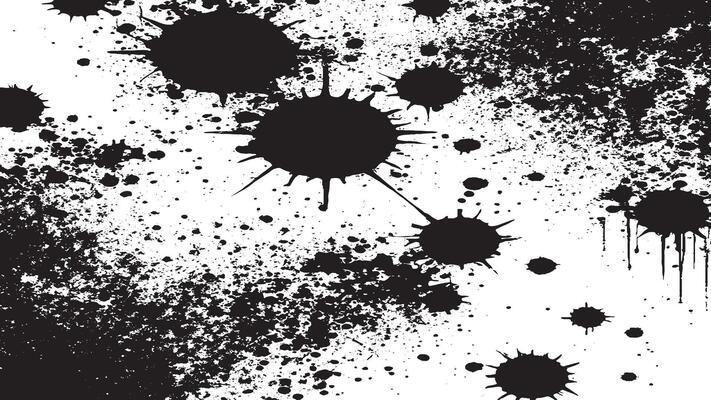 Rugged Black Grunge Texture Overlay on White Background - High-Resolution Graphic