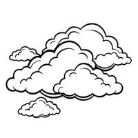 Cloud flat design black outline on a white background vector
