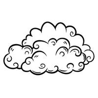 Cloud flat design black outline on a white background vector