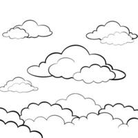 Cloud flat design black outline on a white background vector