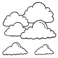 Cloud flat design black outline on a white background vector