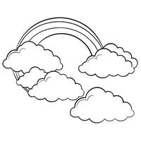 Cloud flat design black outline on a white background vector