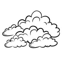Cloud flat design black outline on a white background vector