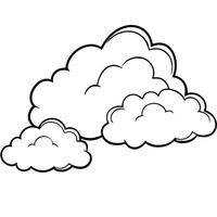 Cloud flat design black outline on a white background vector