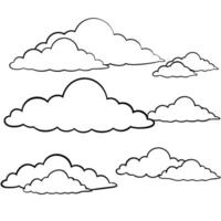 Cloud flat design black outline on a white background vector