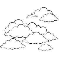 Cloud flat design black outline on a white background vector