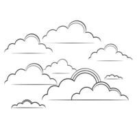 Cloud flat design black outline on a white background vector