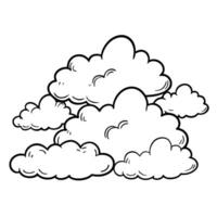 Cloud flat design black outline on a white background vector