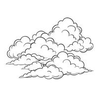 Cloud flat design black outline on a white background vector
