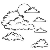 Cloud flat design black outline on a white background vector