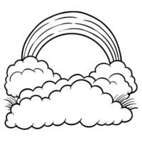 Cloud flat design black outline on a white background vector
