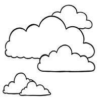 Cloud flat design black outline on a white background vector
