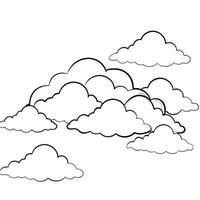 Cloud flat design black outline on a white background vector