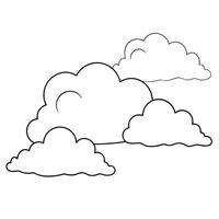 Cloud flat design black outline on a white background vector