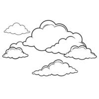 Cloud flat design black outline on a white background vector