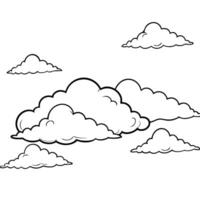 Cloud flat design black outline on a white background vector