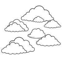 Cloud flat design black outline on a white background vector