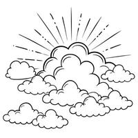 Cloud flat design black outline on a white background vector