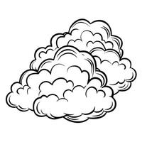 Cloud flat design black outline on a white background vector